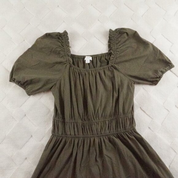 J.Crew Knit squareneck mini dress Womens Small Green Boho Milkmade - Picture 2 of 11
